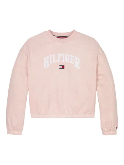 Tommy Hilfiger Junior Kids' Logo-print Sweatshirt In Pink