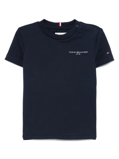Tommy Hilfiger Junior Babies' Logo-print T-shirt In 蓝色