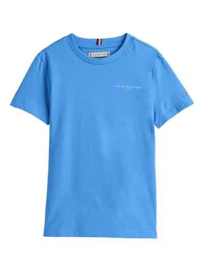 Tommy Hilfiger Junior Kids' Logo-print T-shirt In Blue
