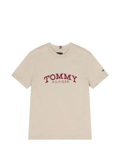 Tommy Hilfiger Junior Kids' Logo-print T-shirt In Gray