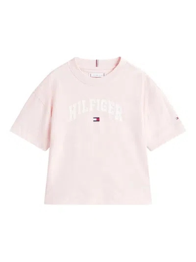 Tommy Hilfiger Junior Kids' Logo-print T-shirt In Pink