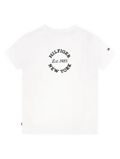 Tommy Hilfiger Junior Babies' Logo-print T-shirt In Weiss