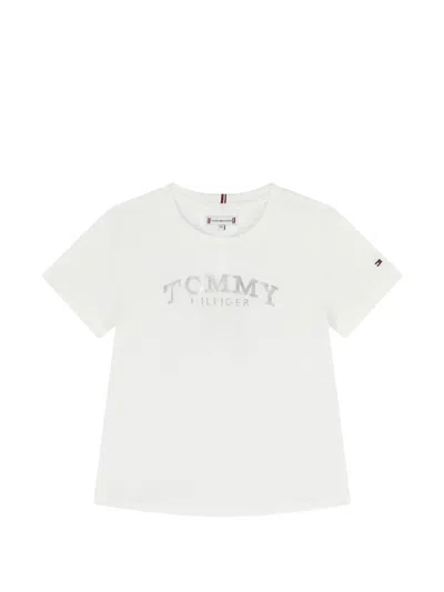 Tommy Hilfiger Junior Kids' Logo-print T-shirt In White