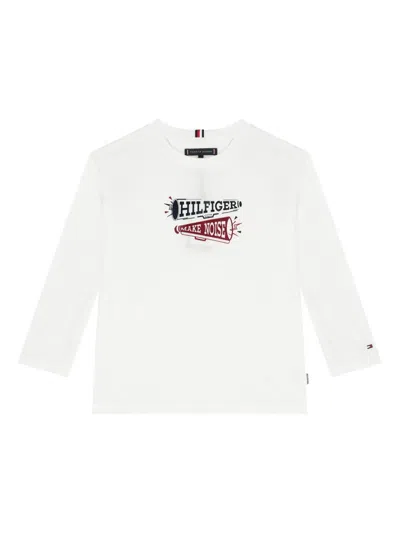 Tommy Hilfiger Junior Kids' Logo-print T-shirt In White