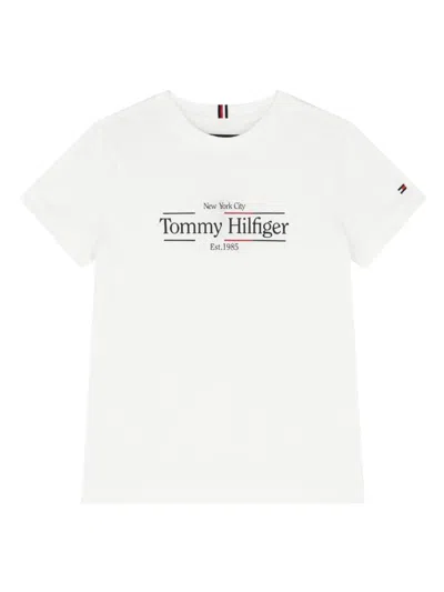 Tommy Hilfiger Junior Kids' Logo-print T-shirt In White