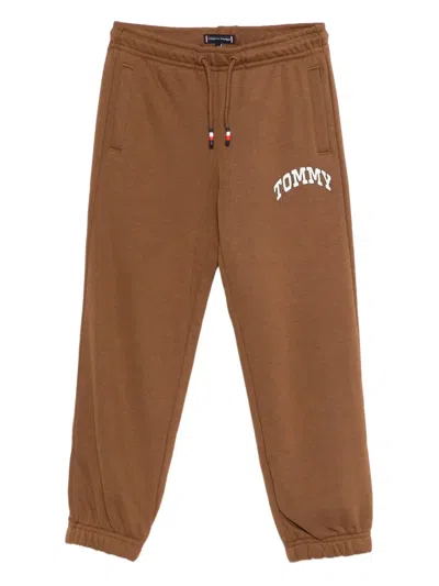 Tommy Hilfiger Junior Kids' Logo-print Track Pants In Brown