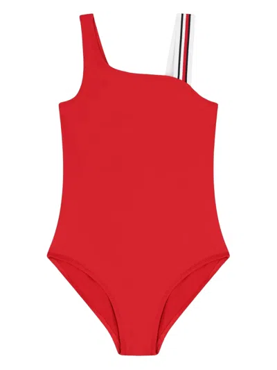 Tommy Hilfiger Junior Kids' Logo-strap Swimsuit In Multi