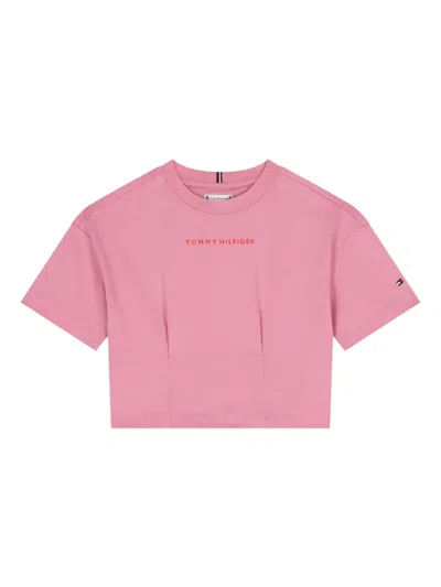 Tommy Hilfiger Junior Kids' Logo T-shirt In Pink