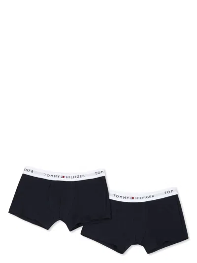 Tommy Hilfiger Junior Kids' Logo-waistband Boxers (pack Of Two) In Blue