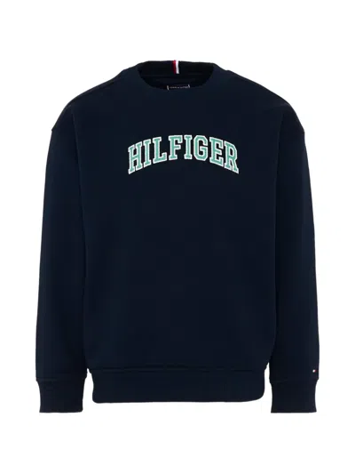 Tommy Hilfiger Junior Kids' Logo-appliqué Sweatshirt In Black