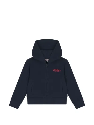Tommy Hilfiger Junior Kids' Logo-embroidered Hoodie In Blue