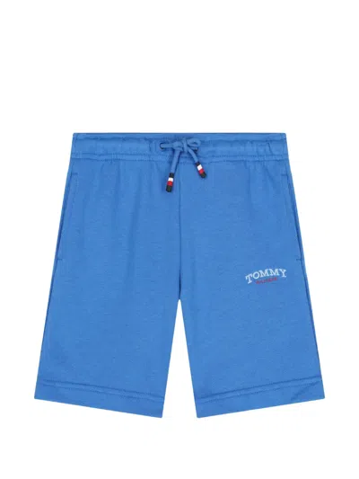Tommy Hilfiger Junior Kids' Logo-embroidered Shorts In Blue