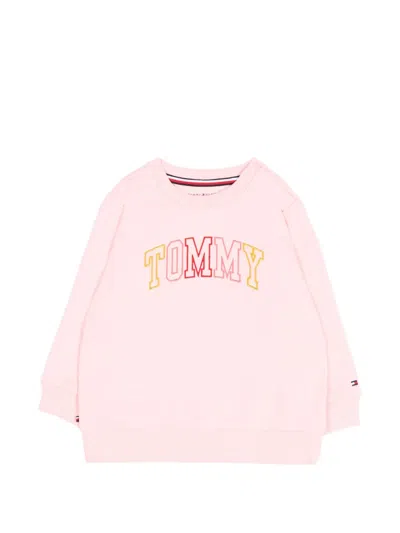 Tommy Hilfiger Junior Babies' Logo-embroidered Sweatshirt In Pink
