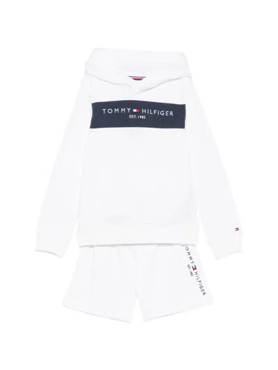 Tommy Hilfiger Junior Logo-embroidery Hoodie In White