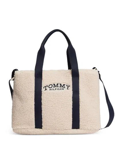 Tommy Hilfiger Junior Kids' Logo-embroidery Tote Bag In Neutral