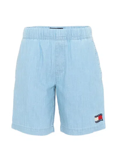 Tommy Hilfiger Junior Kids' Logo-patch Elasticated Shorts In Blue