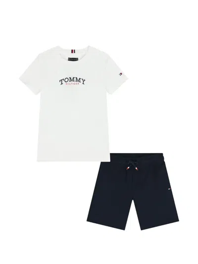Tommy Hilfiger Junior Kids' Logo-print Shorts Set In White