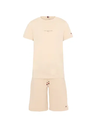 Tommy Hilfiger Junior Kids' Logo-print Tracksuit Set In Neutral