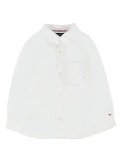 Tommy Hilfiger Junior Babies' Long-sleeve Pocket Shirt In White