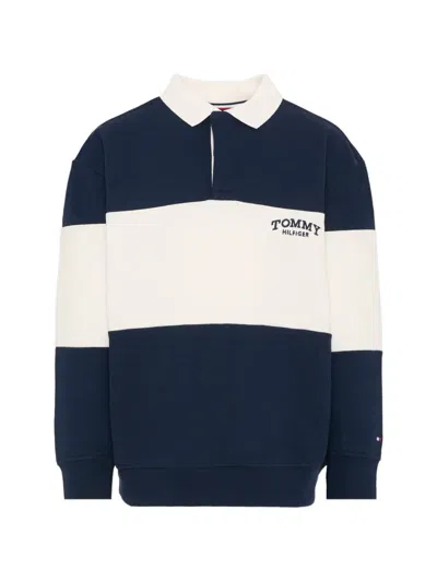 Tommy Hilfiger Junior Kids' Long-sleeve Polo Shirt In Blue