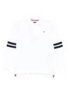 Tommy Hilfiger Junior Long-sleeve Stripe-detail Polo Shirt In White