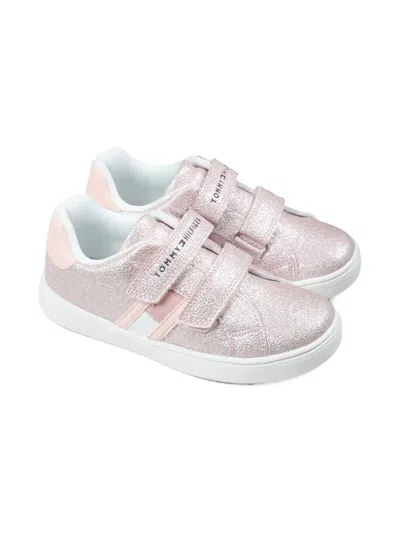 Tommy Hilfiger Junior Kids' Metallic-effect Sneakers In Pink