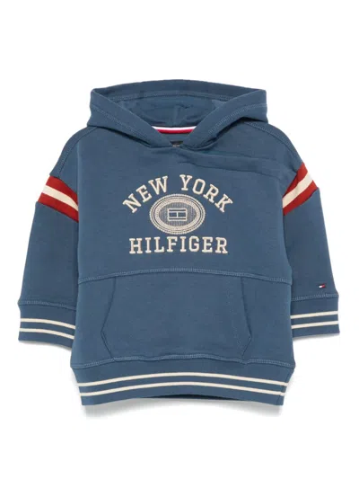 Tommy Hilfiger Junior Babies' Monotype Logo Embroidery Hoodie In Blau