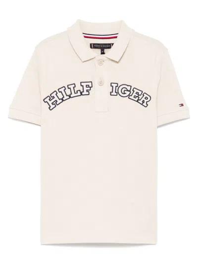 Tommy Hilfiger Junior Kids' Monotype Polo Shirt In Neutrals