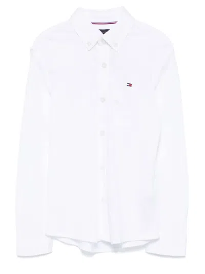 Tommy Hilfiger Junior Kids' Piqué-weave Shirt In White