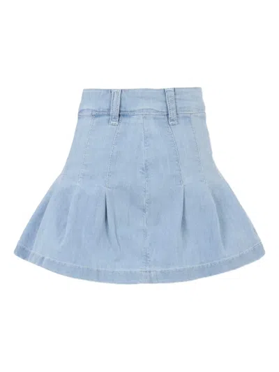 Tommy Hilfiger Junior Kids' Pleat-detailed Denim Skirt In Blue