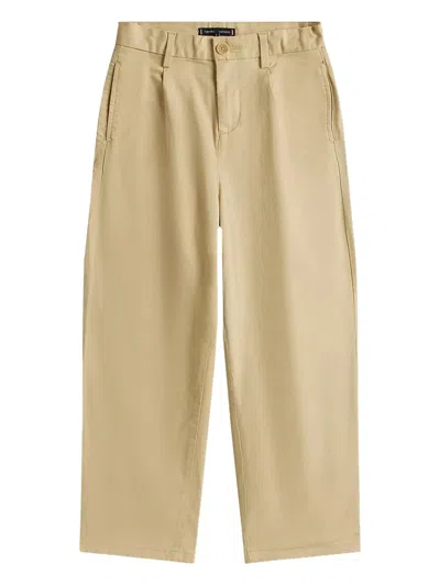 Tommy Hilfiger Junior Kids' Pleated-front Trousers In Burgundy
