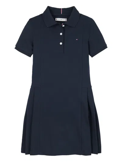 Tommy Hilfiger Junior Kids' Pleated Polo Dress In Blue