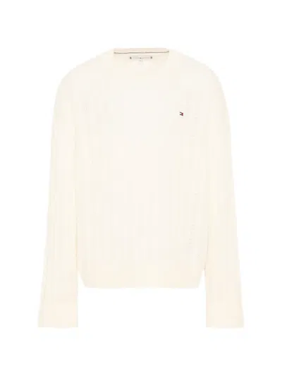 Tommy Hilfiger Junior Kids' Pointelle-knit Sweater In Neutral