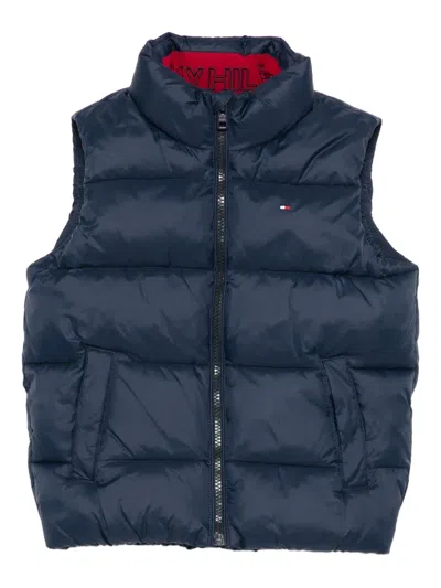 Tommy Hilfiger Junior Kids' Quilted Zip-up Vest In Blue
