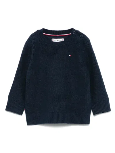 Tommy Hilfiger Junior Babies' Ribbed Sweater In Blue