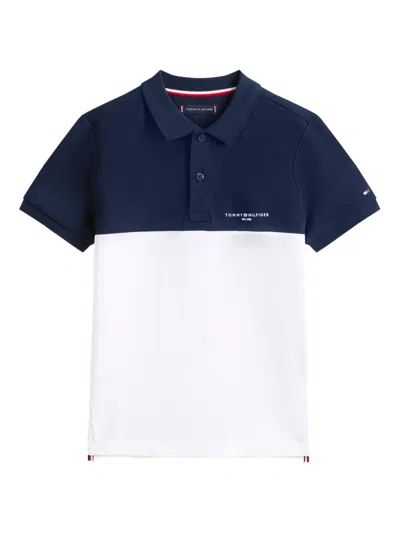 Tommy Hilfiger Junior Kids' Short-sleeved Polo Shirt In Blue