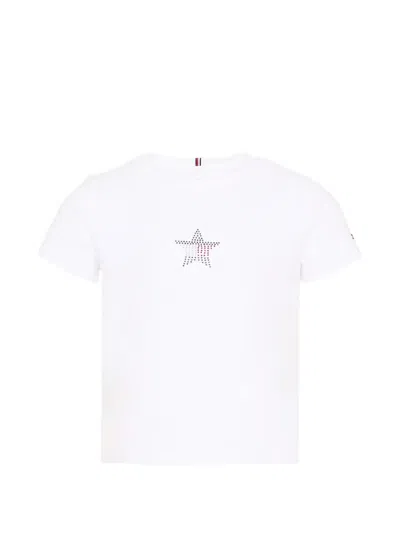 Tommy Hilfiger Junior Kids' Star-flag T-shirt In White