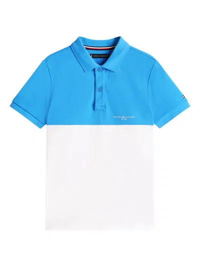 Tommy Hilfiger Junior Babies' Stretch-cotton Polo Shirt In Blue