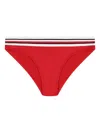 Tommy Hilfiger Junior Stripe-detail Logo-embroidered Bikini In Red