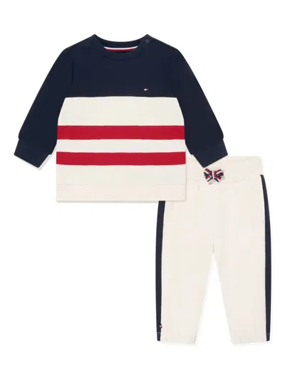 Tommy Hilfiger Junior Babies' Stripe-detail Tracksuit Set In 中性色