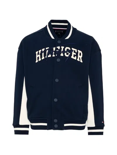 Tommy Hilfiger Junior Kids' Striped Bomber Jacket In Blue