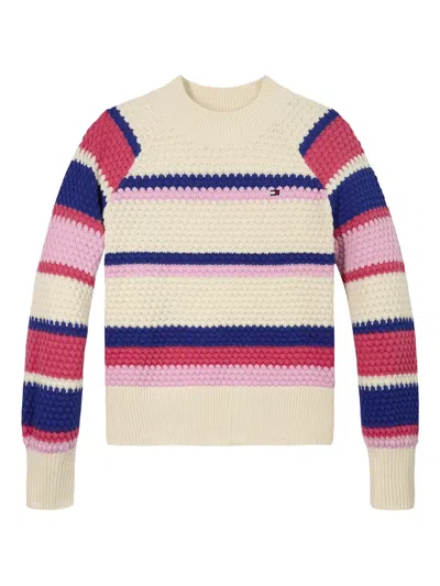 Tommy Hilfiger Junior Kids' Striped Knitted Top In Neutrals