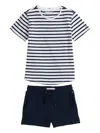 Tommy Hilfiger Junior Striped Shorts Set In Blue