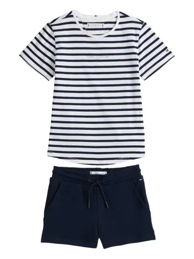 Tommy Hilfiger Junior Kids' Striped Shorts Set In Blue