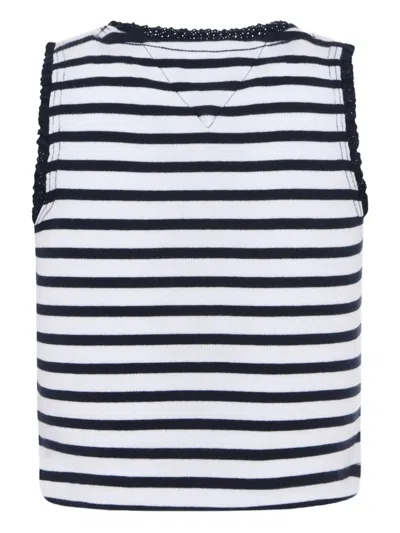 Tommy Hilfiger Junior Striped Sleeveless Top In White