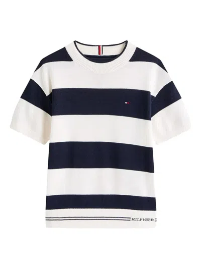 Tommy Hilfiger Junior Kids' Striped T-shirt In Blue
