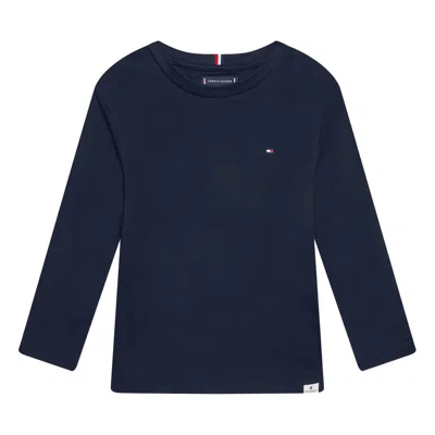 Tommy Hilfiger Junior Kids' T-shirt With Embroidered Logo In Blu