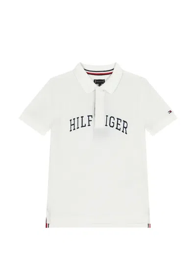 Tommy Hilfiger Junior Kids' Textured Polo Shirt In White