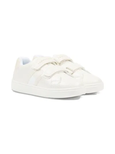 Tommy Hilfiger Junior Kids' Touch-strap Sneakers In White
