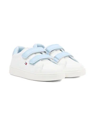 Tommy Hilfiger Junior Kids' Touch-strap Sneakers In White